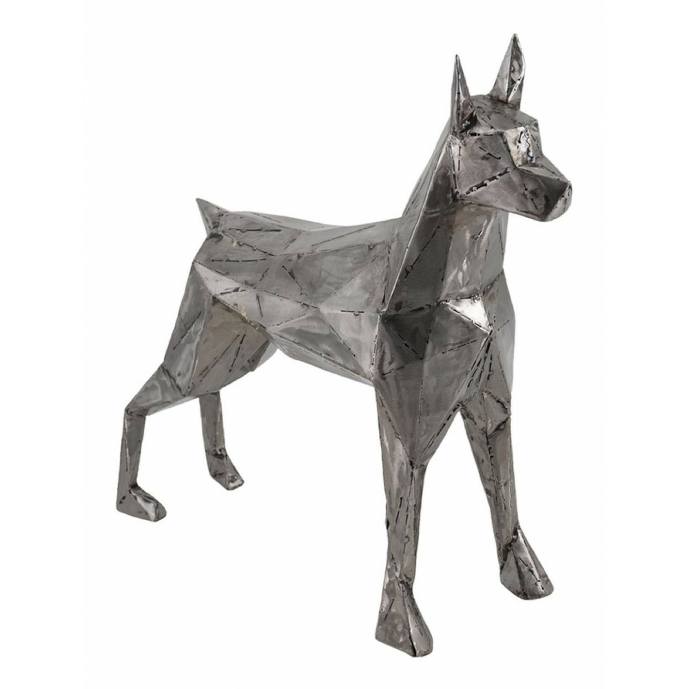Sculpture chien argent fer argent - décoration d'autrefois