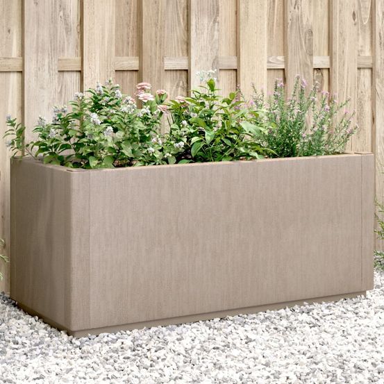 Jardinière rectangulaire en polypropylène pour extérieur 80l 80 cm marron