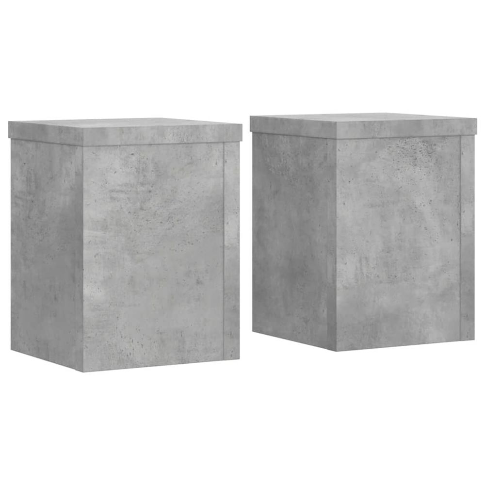 Support de plante 2 pièces gris béton 15 x 15 x 20 cm