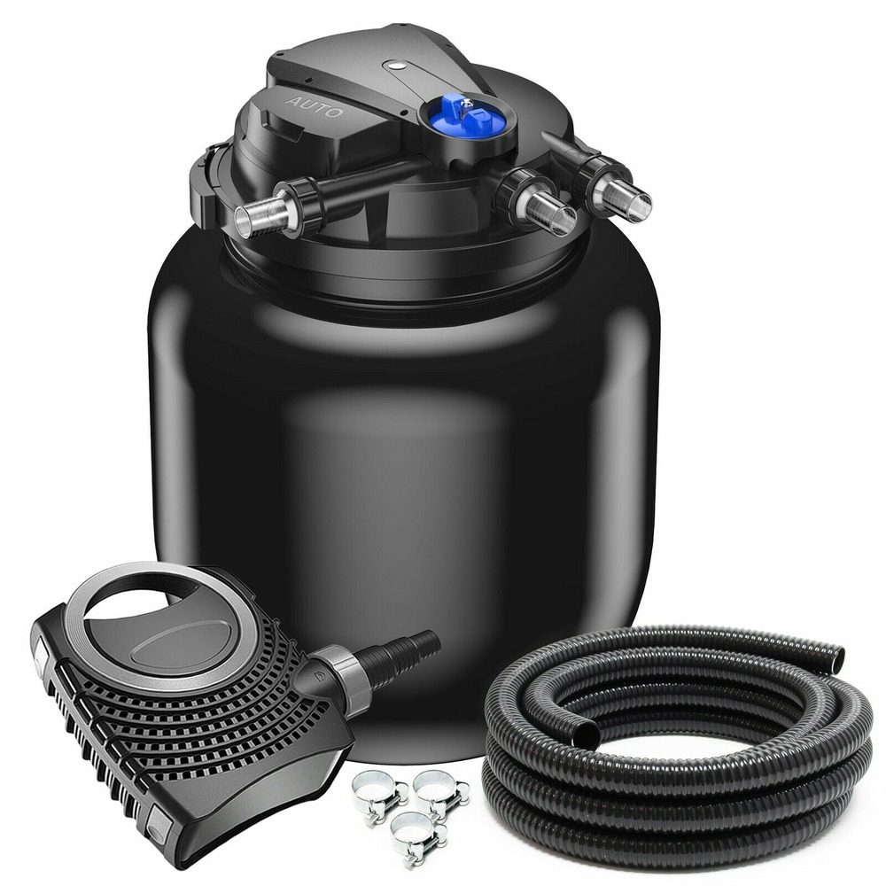 Kit de filtration set 100 000 litres 55 watts uvc pompe 12000 l/h tuyau 10 m