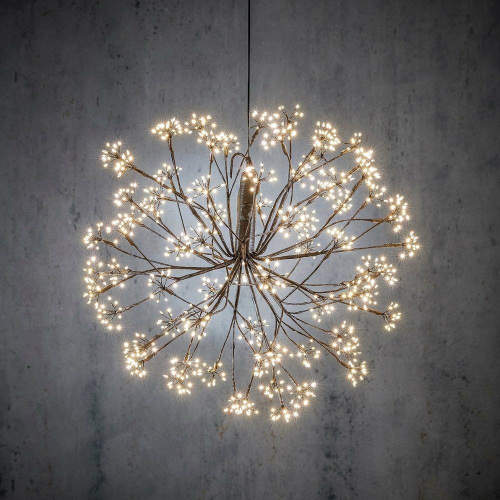 Luca lighting boule de noël avec des lumières led blanc chaud - ø50 cm - noir