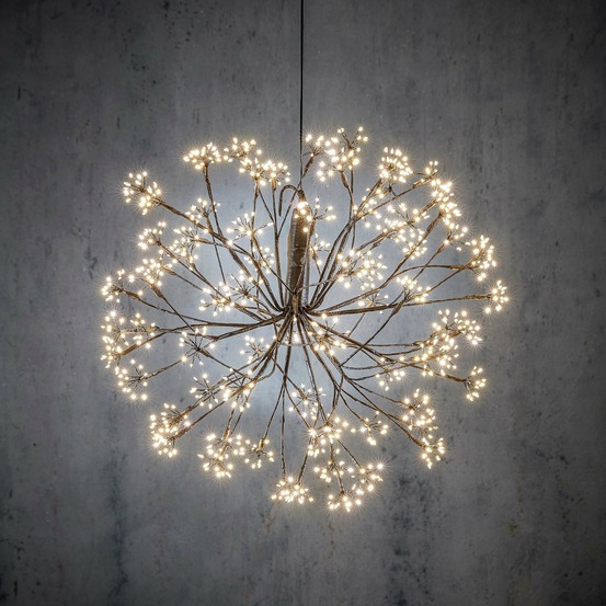 Luca lighting boule de noël avec des lumières led blanc chaud - ø50 cm - noir