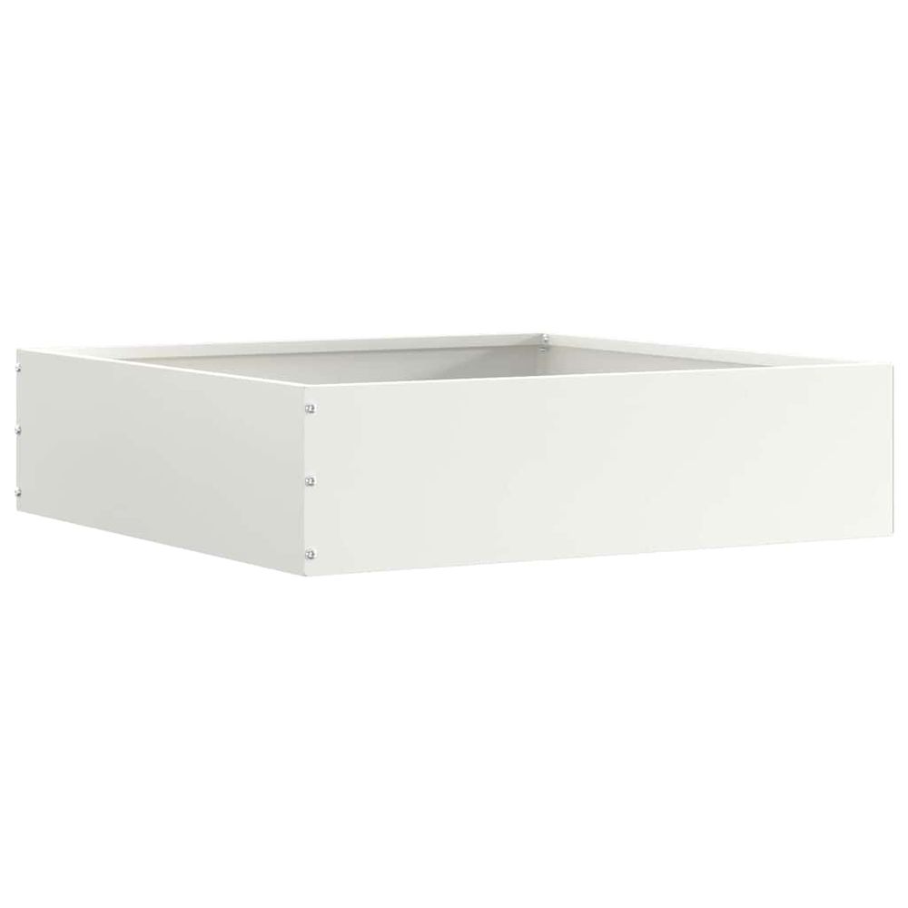 Bordure carrée acier jardin aménagement encadrement floral 50x13cm blanc