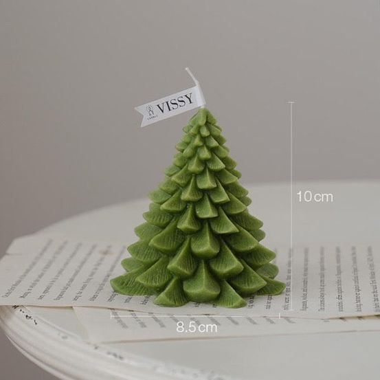 Bougie de noël - sapin vert foncé