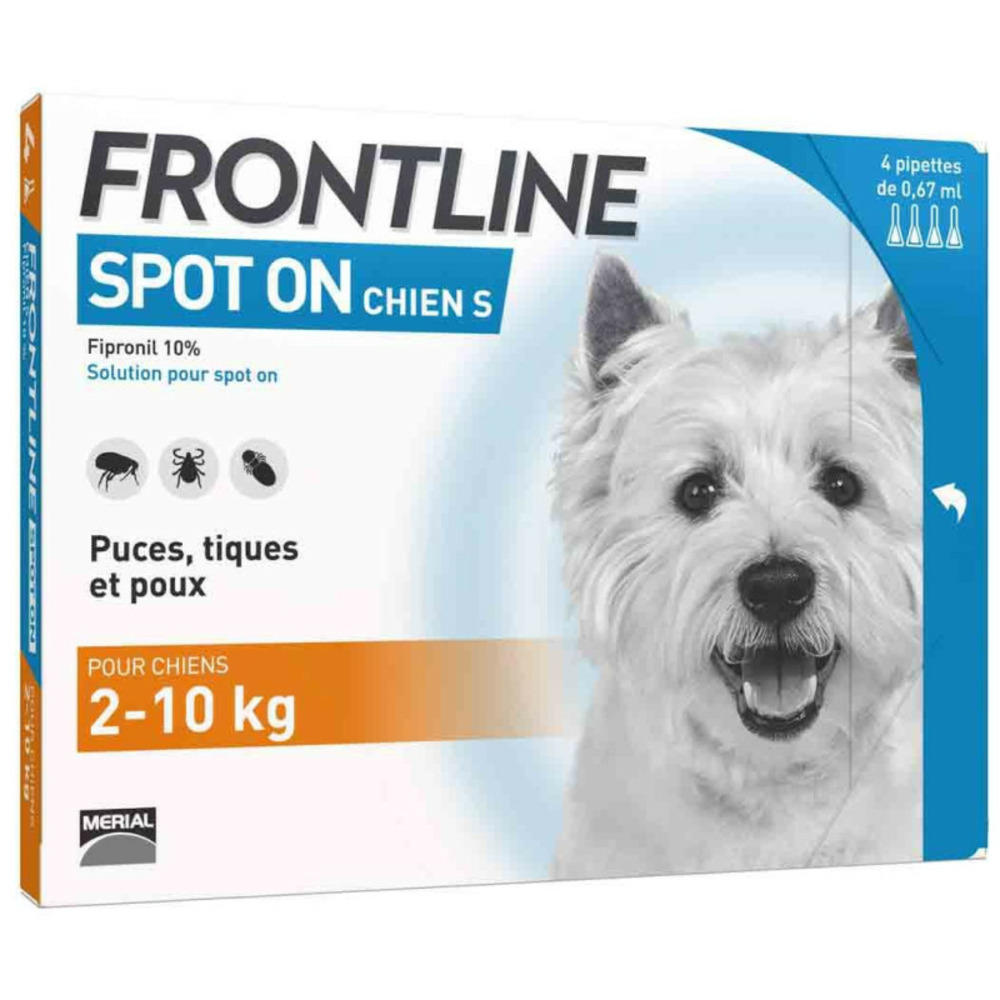 Frontline spot on chien s (2-10 kg) - boehringer 6 pipettes
