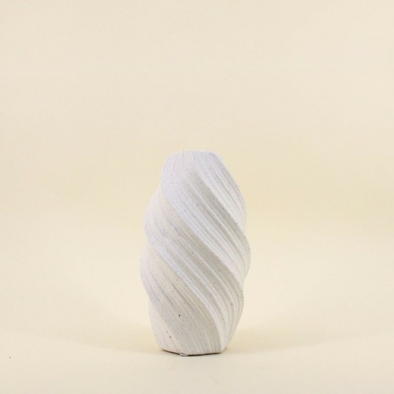 Vase twist en porcelaine blanche 26cm