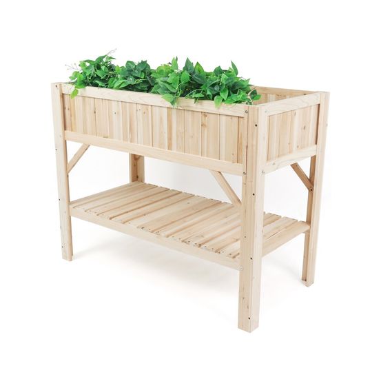 Carré potager en bois sur pieds