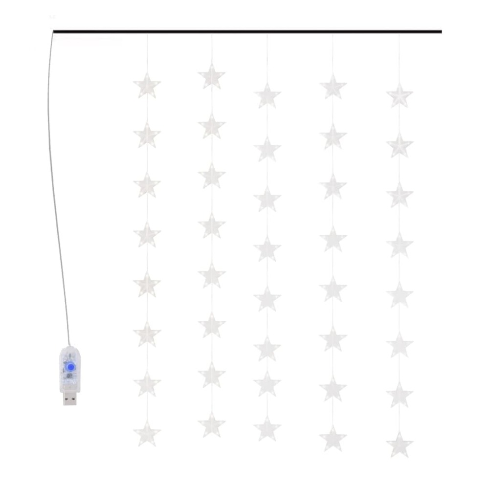 Guirlande lumineuse à étoiles led 200led blanc chaud 8fonctions