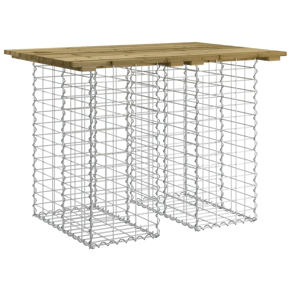 Table de jardin gabion design 100x70x72 cm bois de pin imprégné