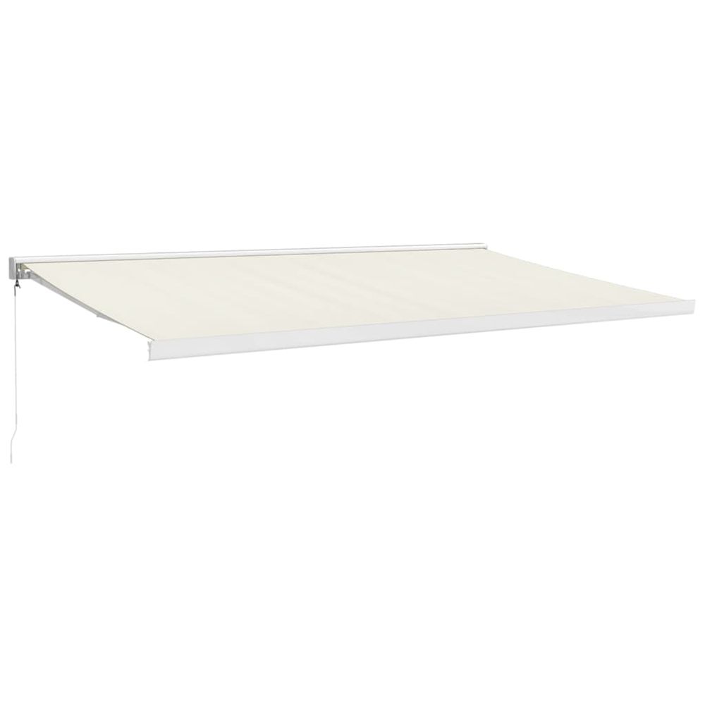 Auvent rétractable crème avec cadre blanc 5 x 3 m