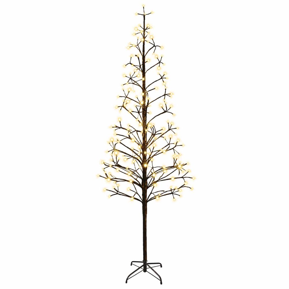 Sapin de noël lumineux led noir 47 x 210 cm acier 228 led