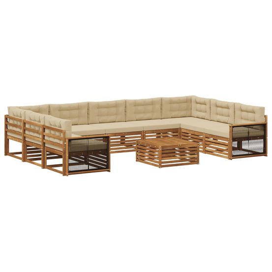 Ensemble de canapés d'extérieur 10 pc naturel et beige