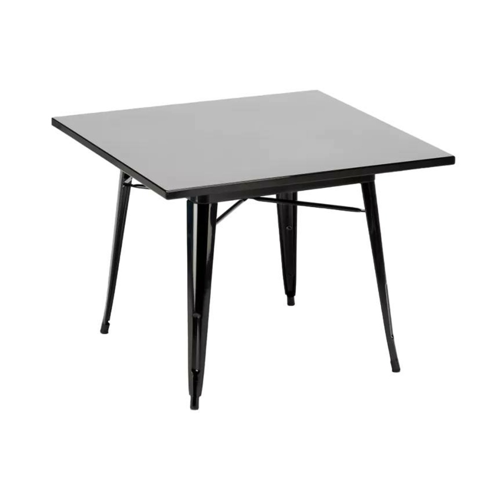 Table industrielle en acier style rétro 80x80 pour extérieur lixforge