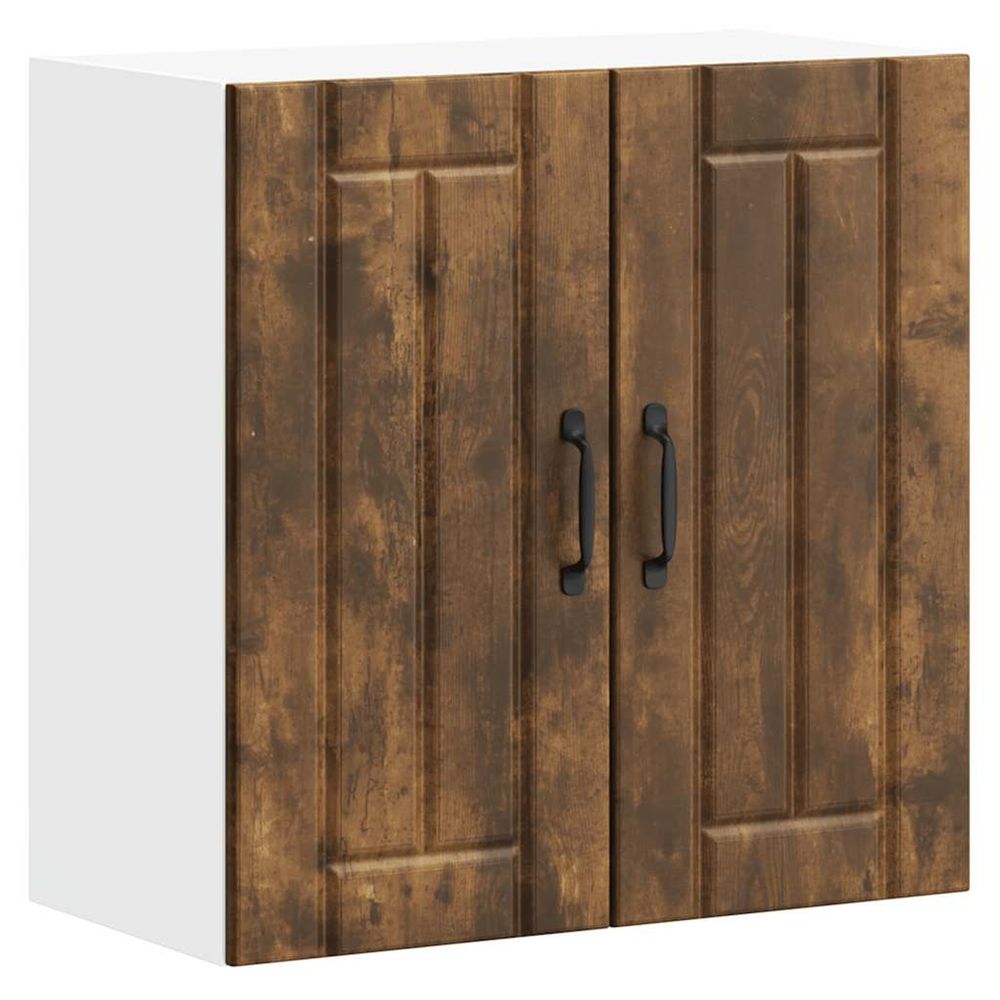 Armoire murale de cuisine lucca chêne fumé bois ingénierie