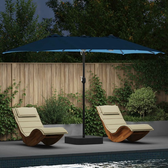 Parasol de jardin azur 385 x 209 x 244 cm polyester