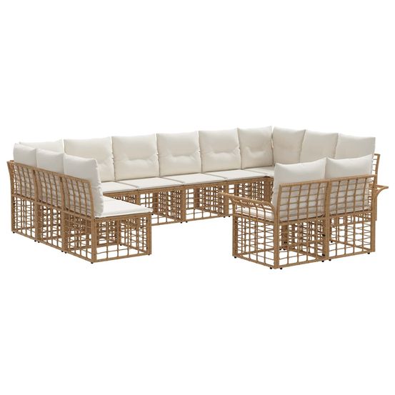 Ensemble de canapés d'extérieur 12 pc blanc naturel et crème