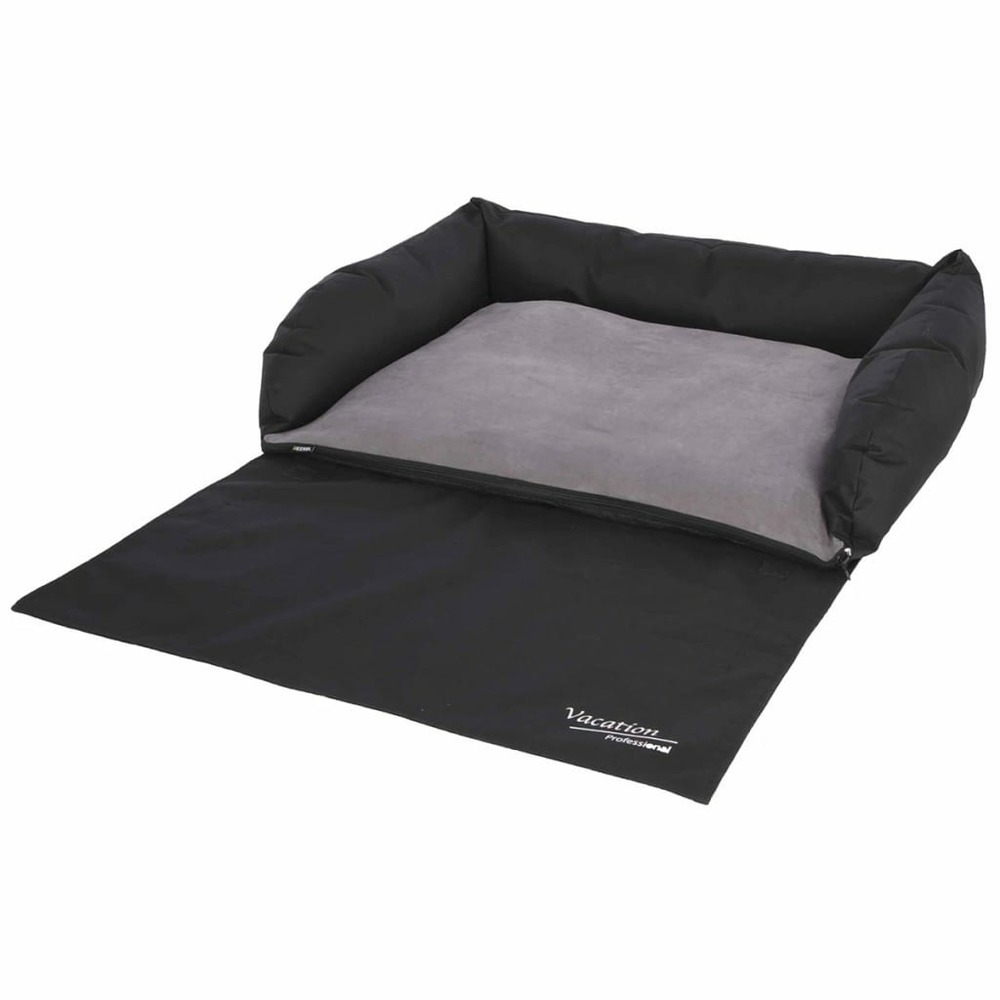 Lit de voiture pour chiens 95x75x16 cm gris et noir 80584