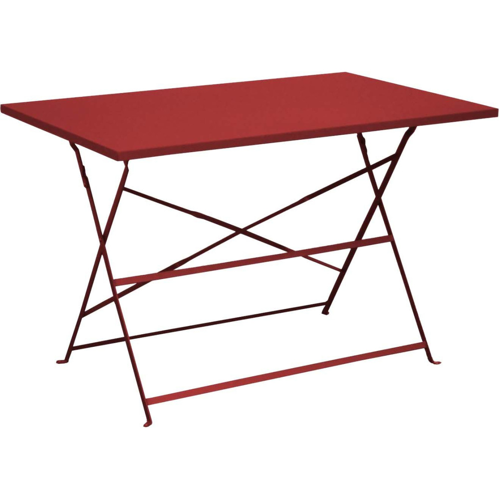 Guéridon rectangulaire en acier cuba rouge