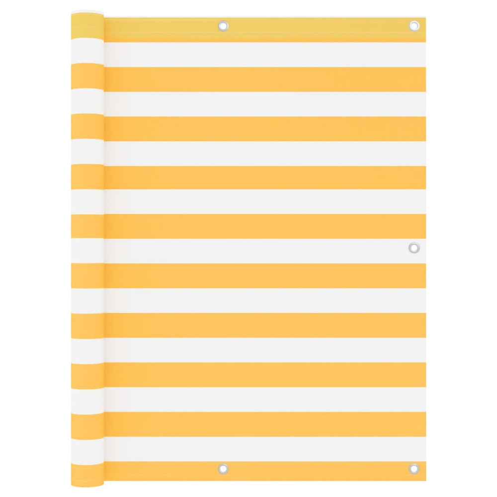 Écran de balcon blanc et jaune 120x300 cm tissu oxford
