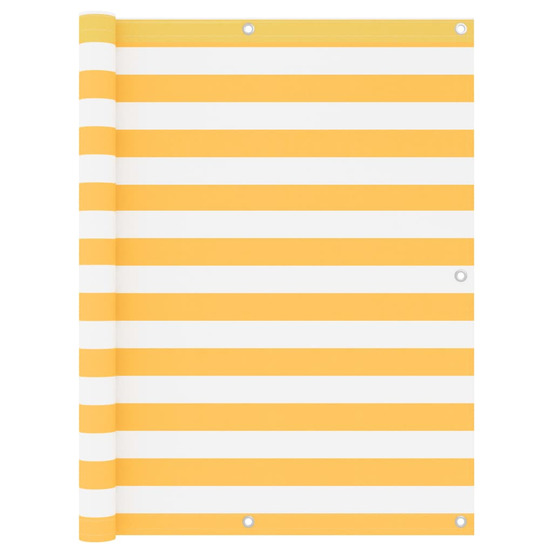 Écran de balcon blanc et jaune 120x300 cm tissu oxford