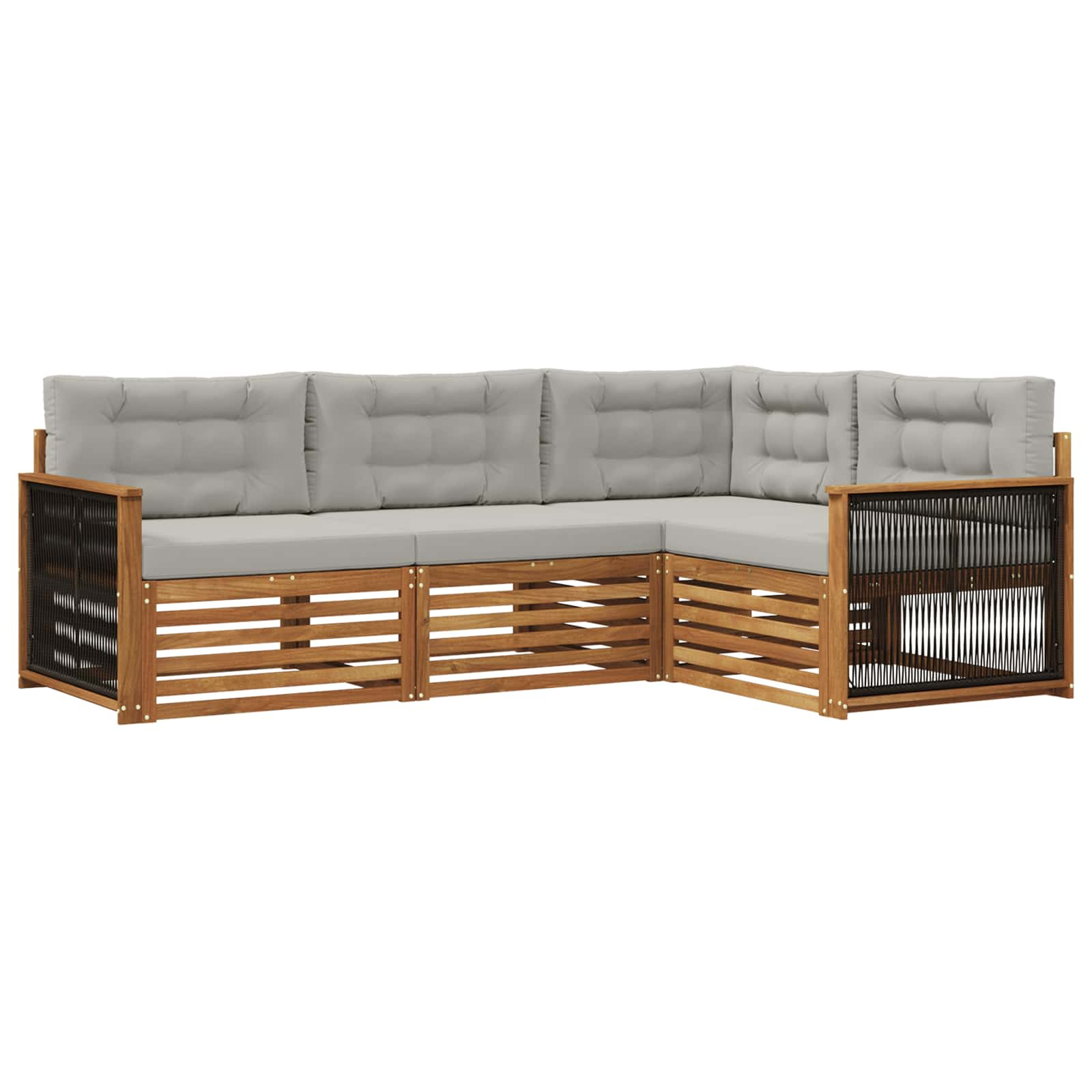 Ensemble de canapés d'extérieur 4 pcs naturel et gris clair
