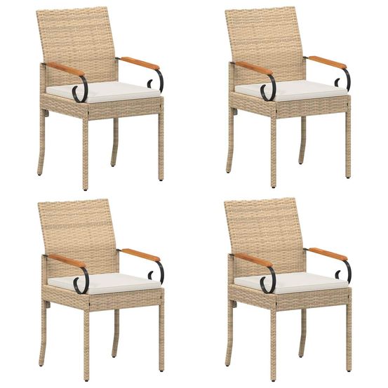 Chaises de jardin 4 pc beige et blanc crème