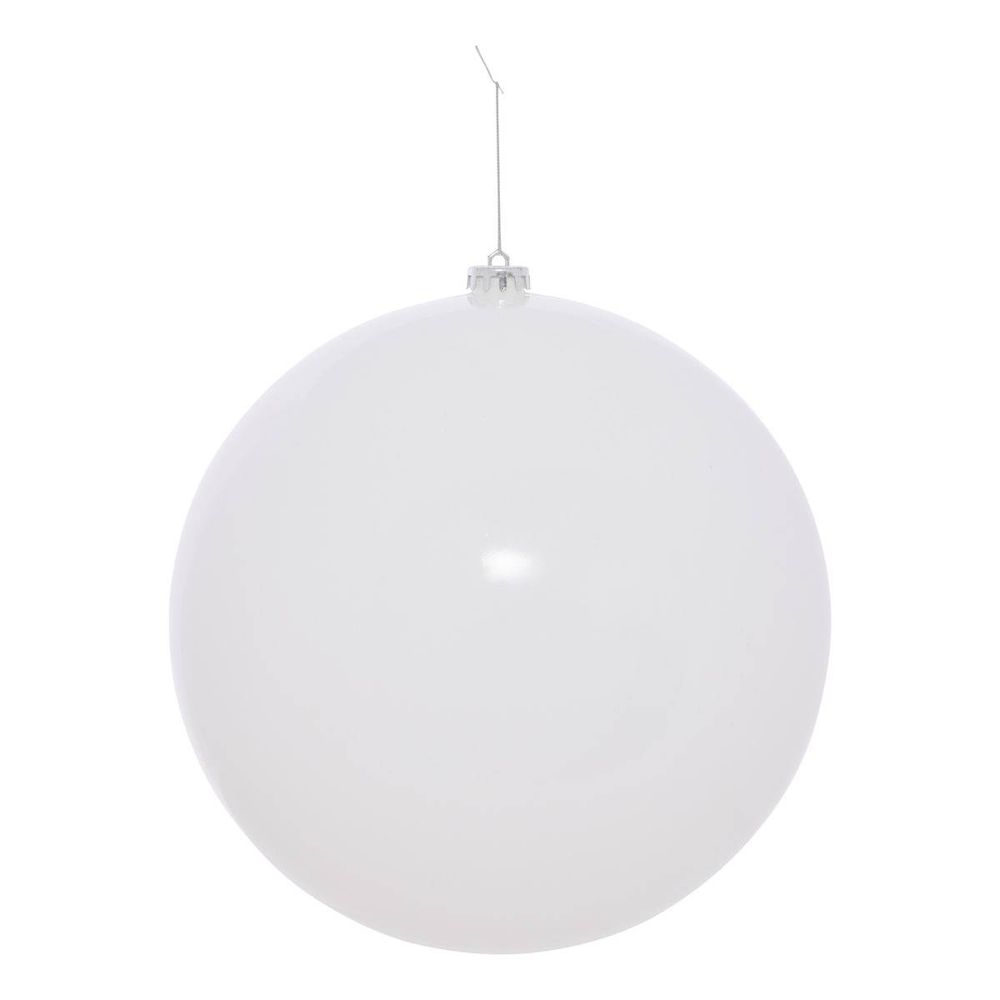 Boule de noël en plastique maxi blanche d. 250 mm
