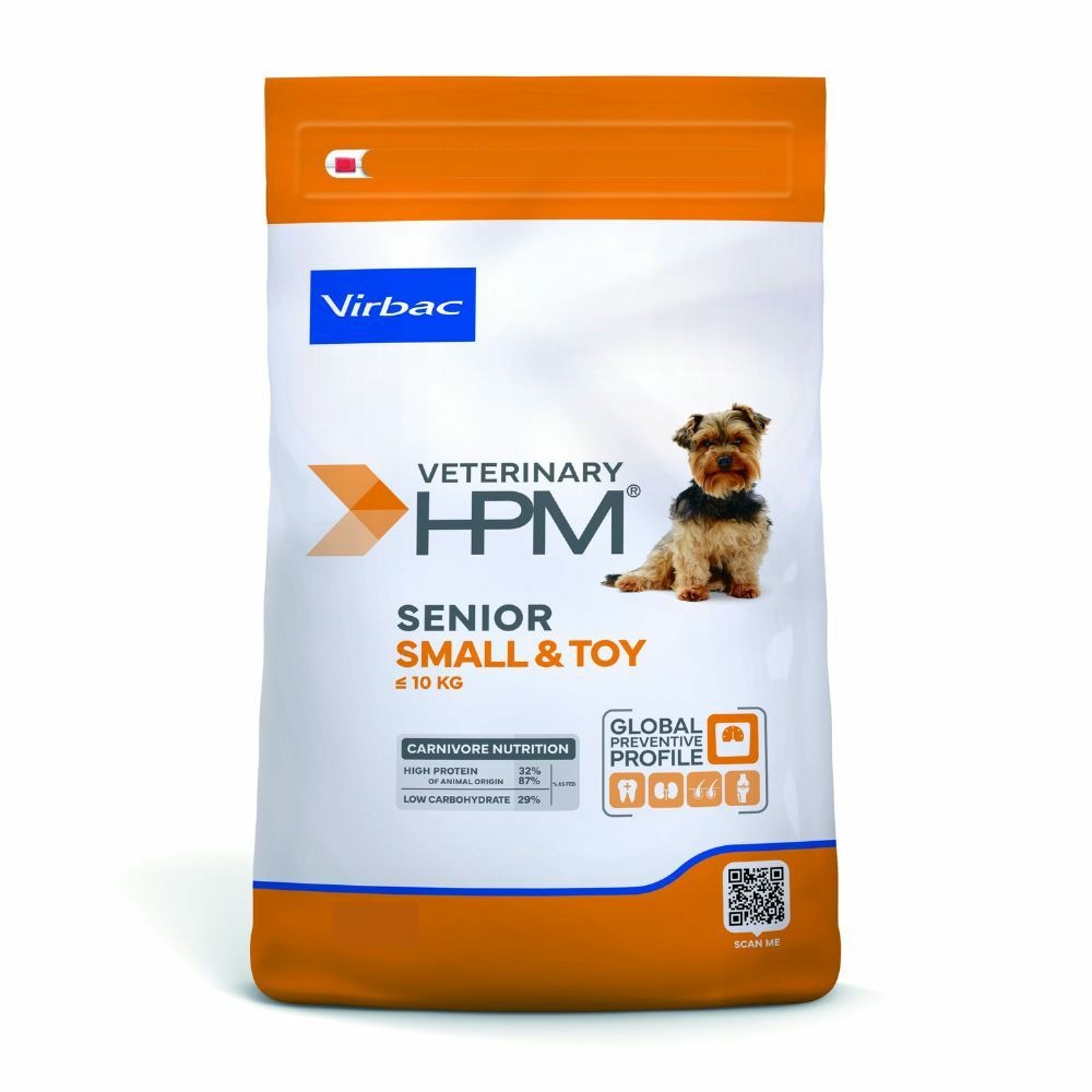Croquettes chien veterinary hpm dog senior small & toys - virbac 1,5 kg