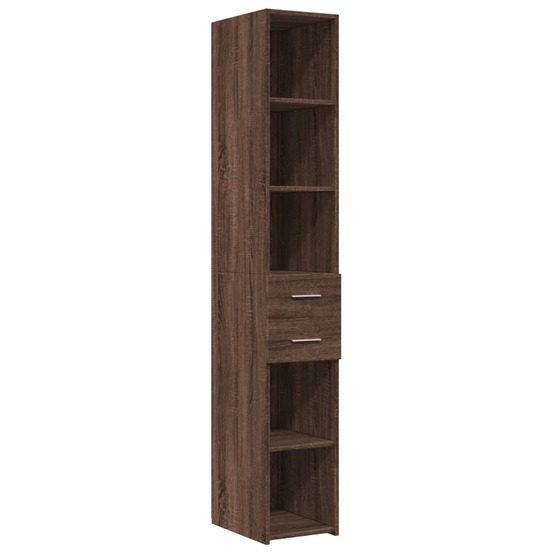Buffet bahut commode armoire meuble de rangement organisateur cuisine salle de séjour salon haut 30 x 42,5 x 185 cm bois d'in