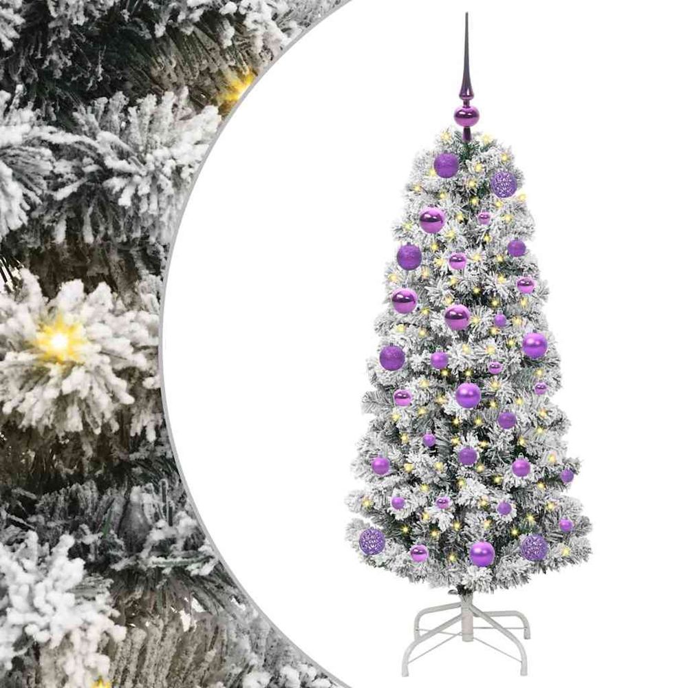 Sapin de noël artificiel à branches articulées vert et blanc