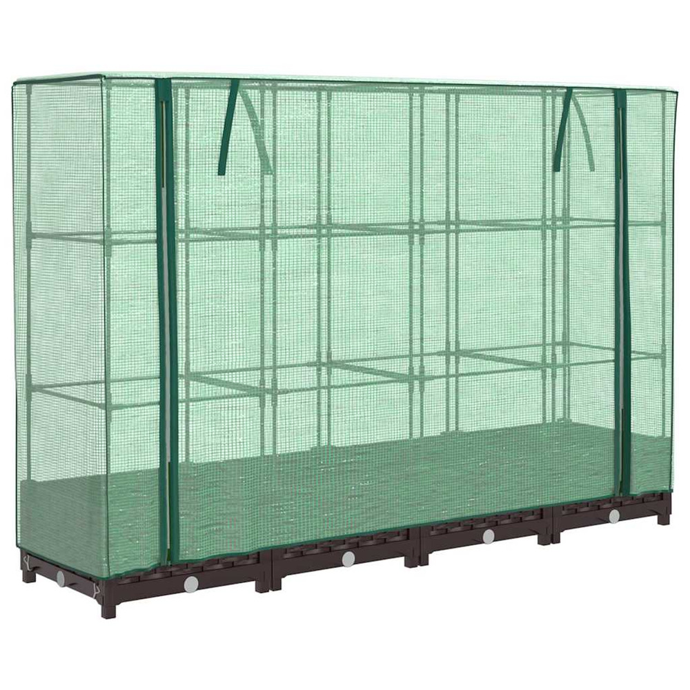 Jardinière d'extérieur surélevée avec housse aspect rotin 160x40x123 cm