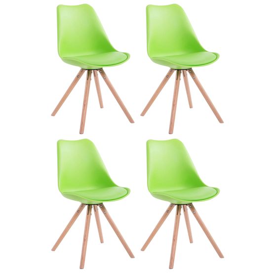 Lot de 4 chaises toulouse simili cuir rondes naturel