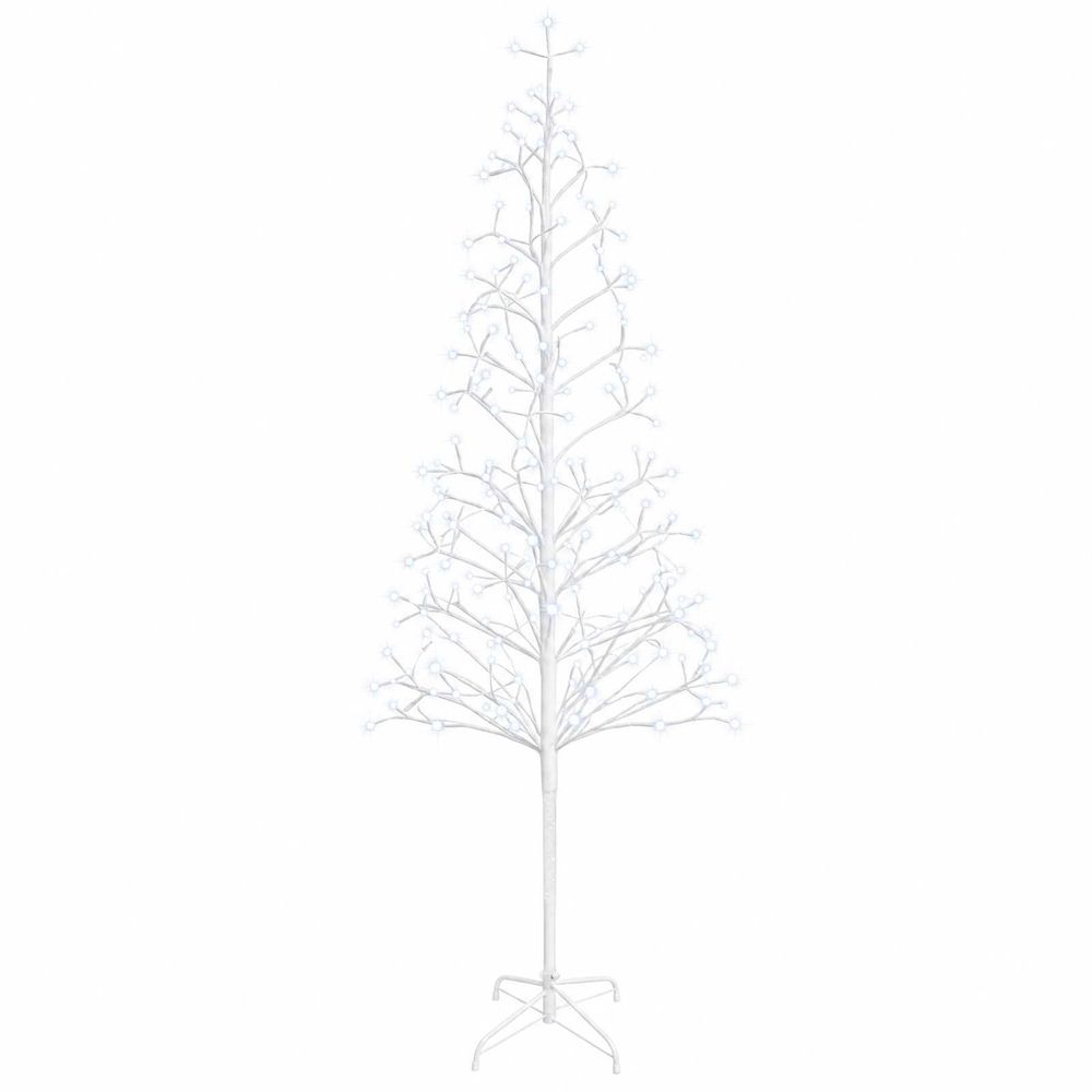 Sapin de noël lumineux led blanc 47 x 240 cm acier 268 led