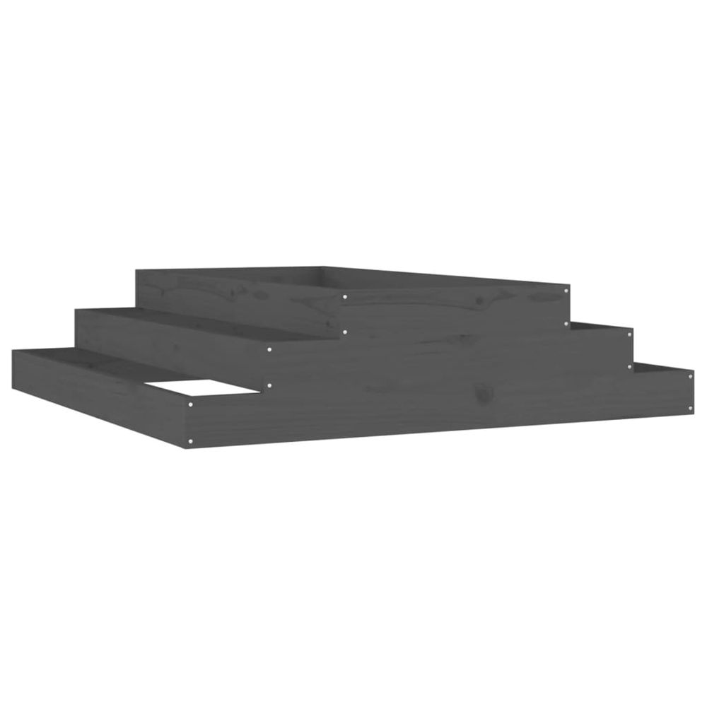 Jardinière d'extérieur gris 110x110x27 cm bois massif de pin