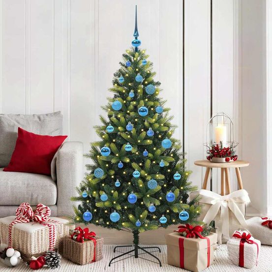 Mon beau sapin artificiel 150cm lumineux, kit décoration de noël tout compris