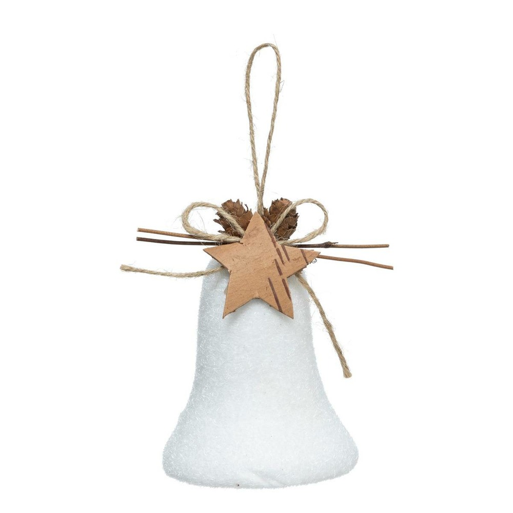 Décoration de sapin cloche neige blanc 10cm