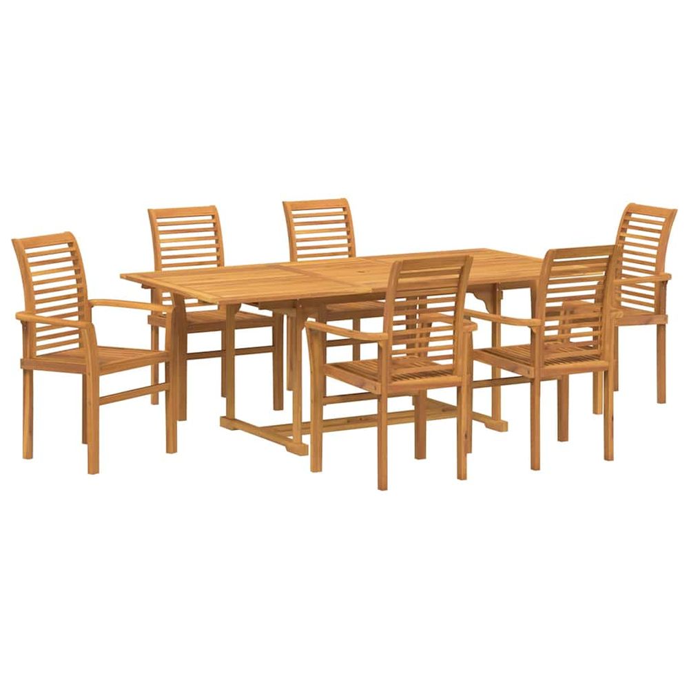 Ensemble de salle à manger pour jardin 7 pc marron