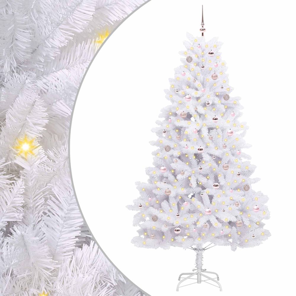 Sapin de noël artificiel à branches articulées blanc 240 cm