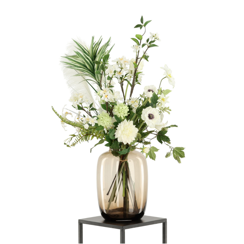 Bouquet d'art artisanal harmony berlin - blanc/vert