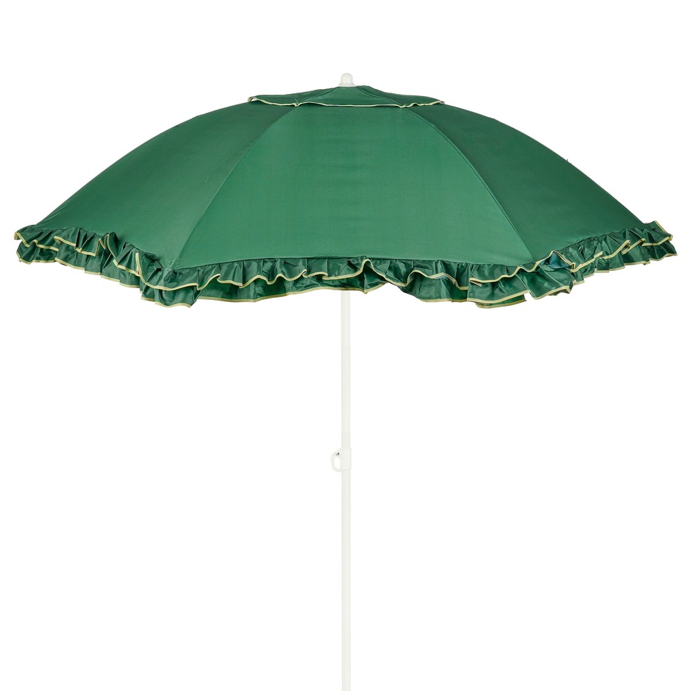 Mica decorations parasol inclinable avec volants - protection solaire 238 x ø195 cm - parasol plage jardin ou balcon - polyester,