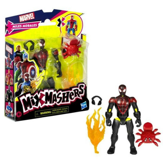Mixmashers miles morales, figurine personnalisable a mélanger et combiner avec accessoires, marvel, des 4 ans