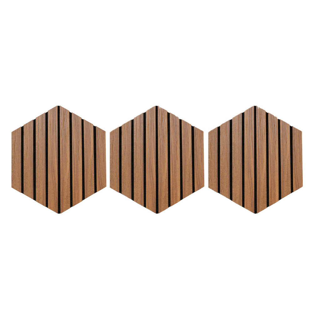Lot de 3 panneaux déco hexagonal 