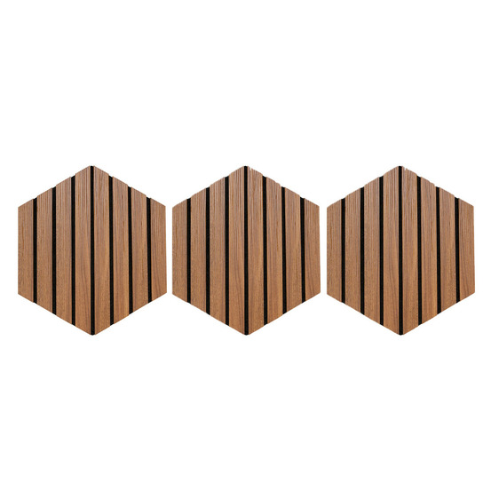 Lot de 3 panneaux déco hexagonal