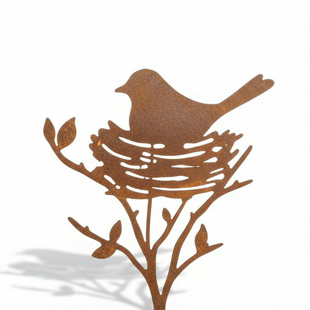 Tuteur oiseau fer marron 30x2x92cm