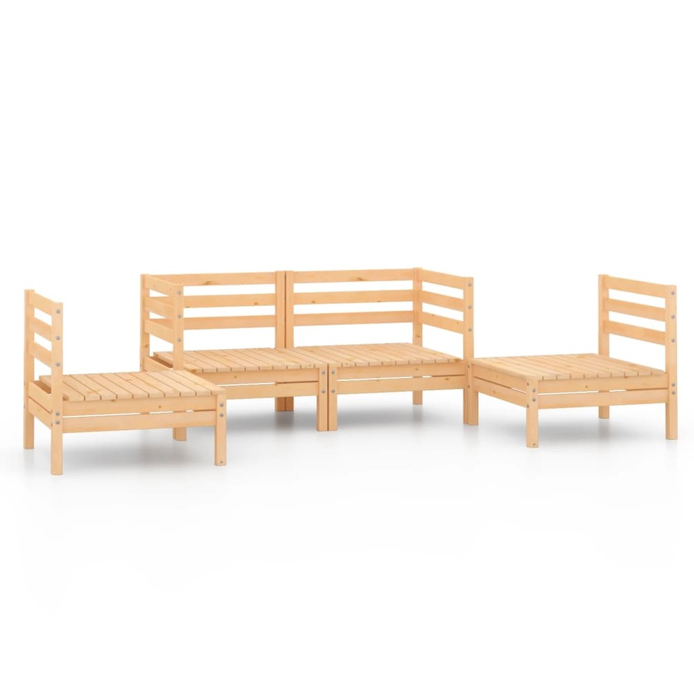 Salon de jardin meuble d'extérieur ensemble de mobilier 4 pièces bois de pin massif