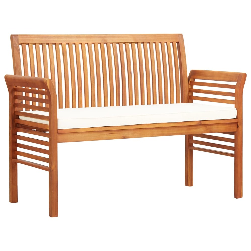 Banc de jardin meuble de patio d'extérieur terrasse 2 places avec coussin 120cm bois d'acacia massif