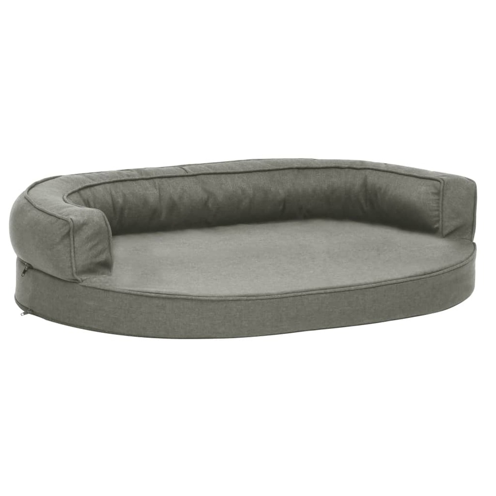 Matelas de lit ergonomique de chien 75x53 cm aspect de lin gris