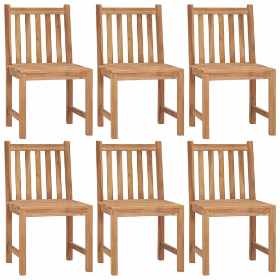 Chaises de jardin lot de 6 avec coussins bois de teck massif
