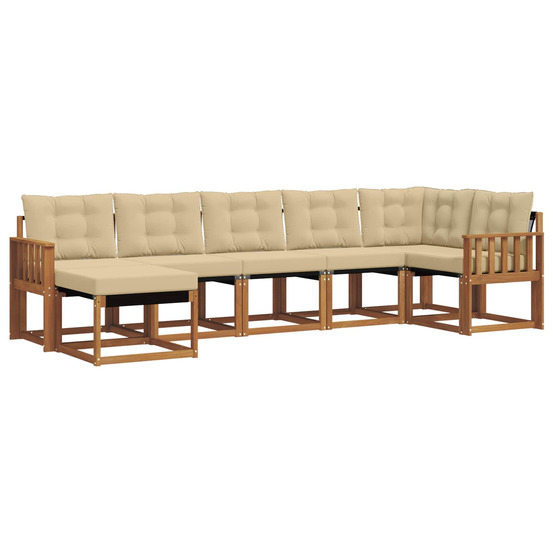 Ensemble de canapés d'extérieur 7 pcs naturel et beige