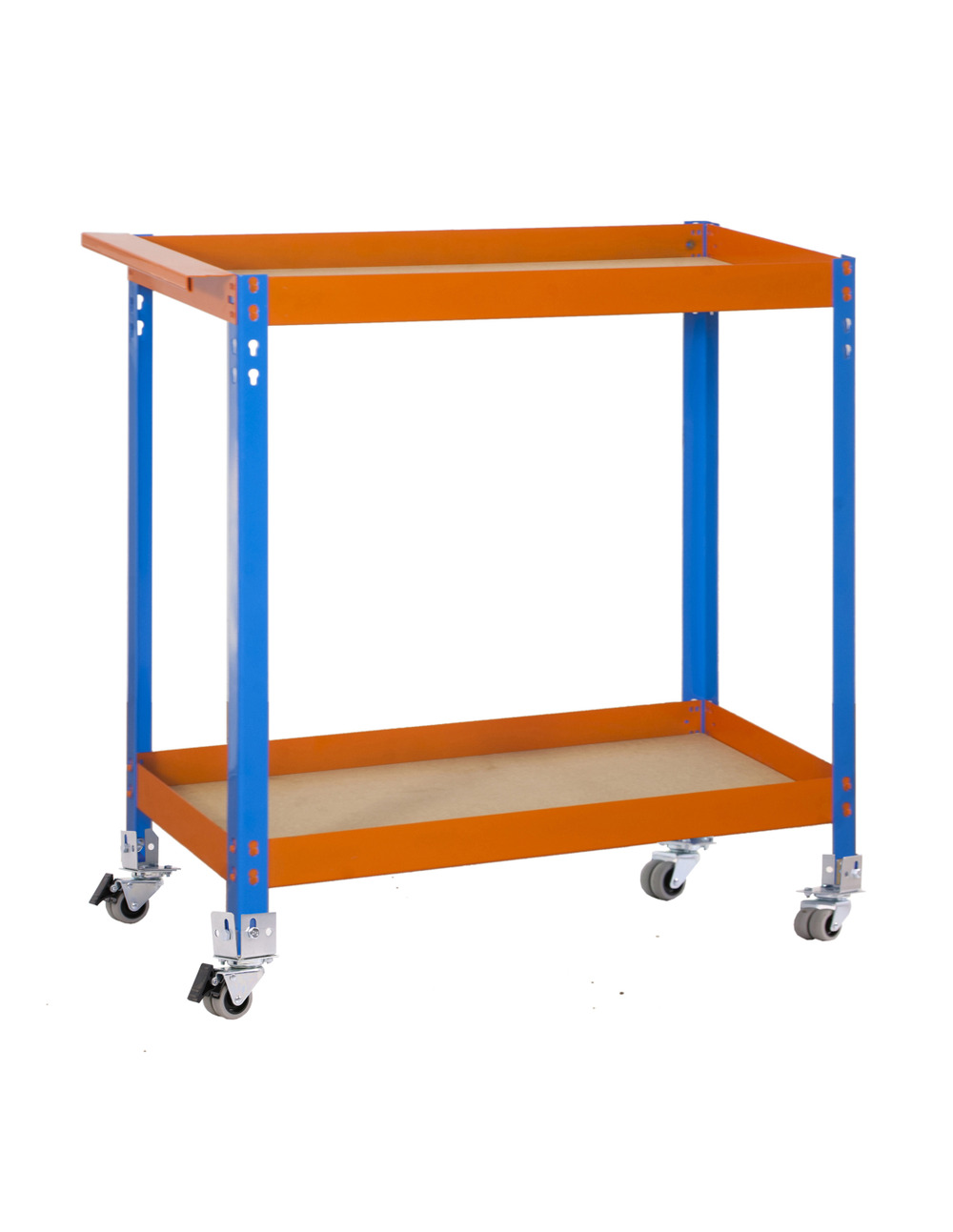 Etabli simonwork wagon 2/400 chipboard bleu/orang/bois bleu/orange/bois 1030x900x400 - simonrack